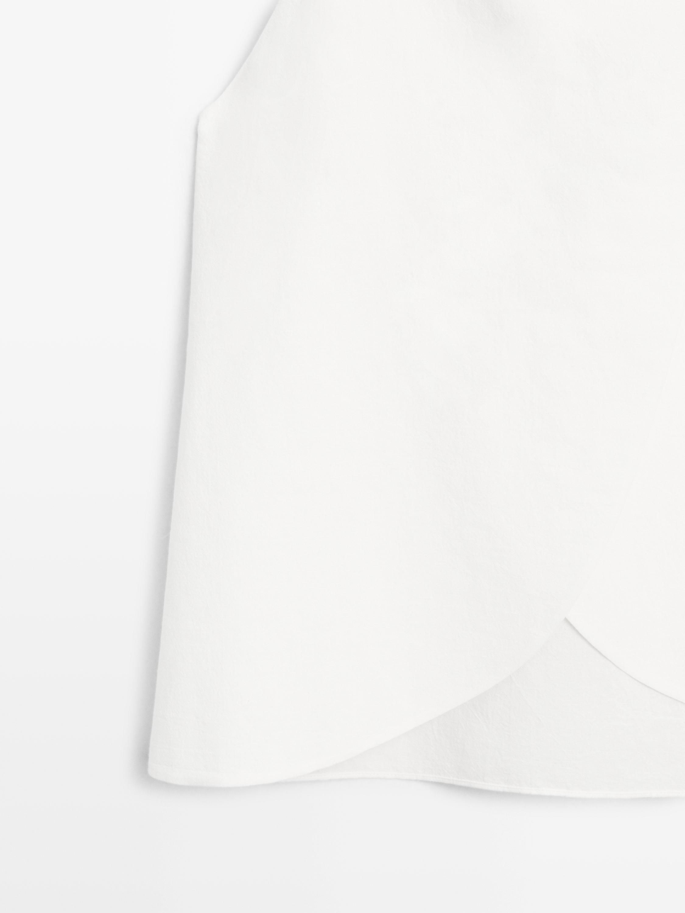 Linen cotton asymmetric crossover top